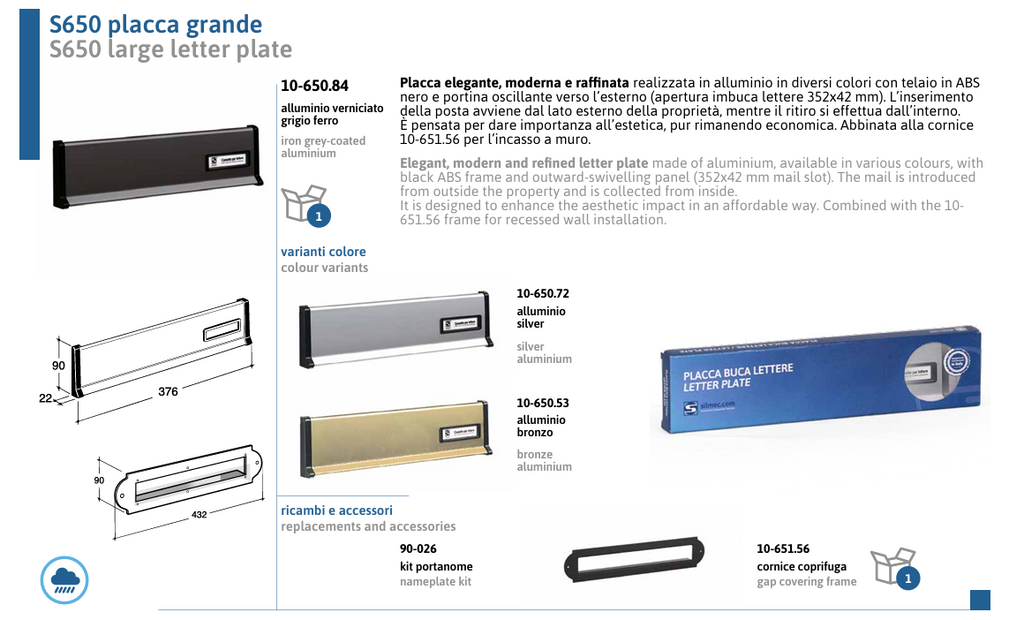 Silmec S650 placca grande anodizzata bronzo