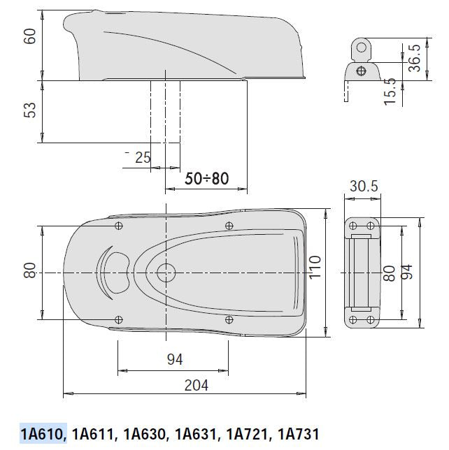 CISA SERRATURA ELETTRIKA CILINDRO STACCATO + SOLO PULSANTE INTERNO - 1A610