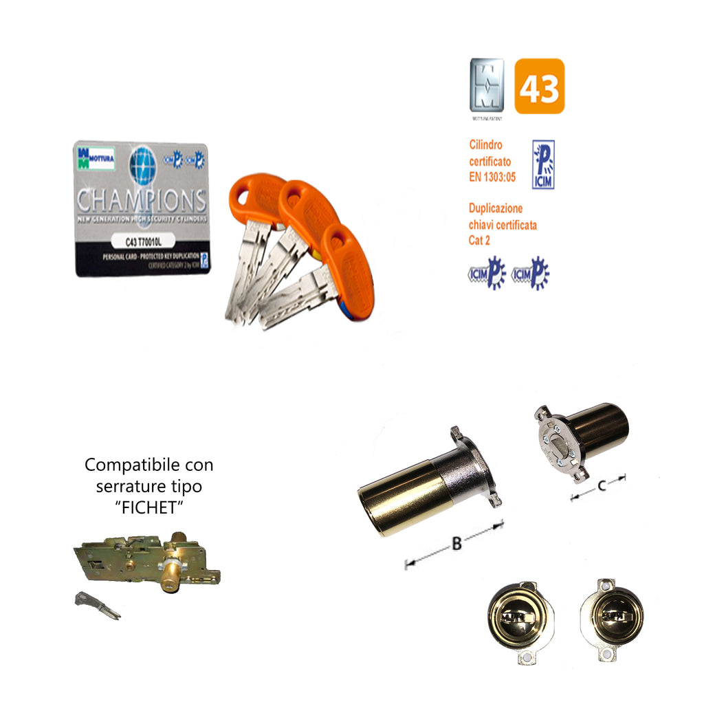 Cilindro Mottura c43 per Fichet