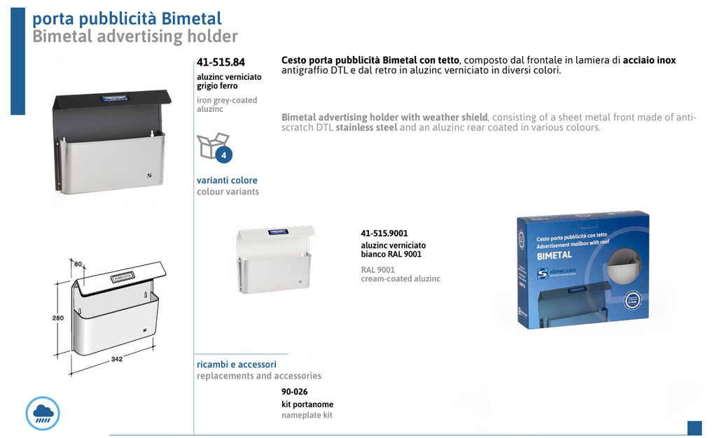 Silmec Porta Pubblicità Bimetal - Nera